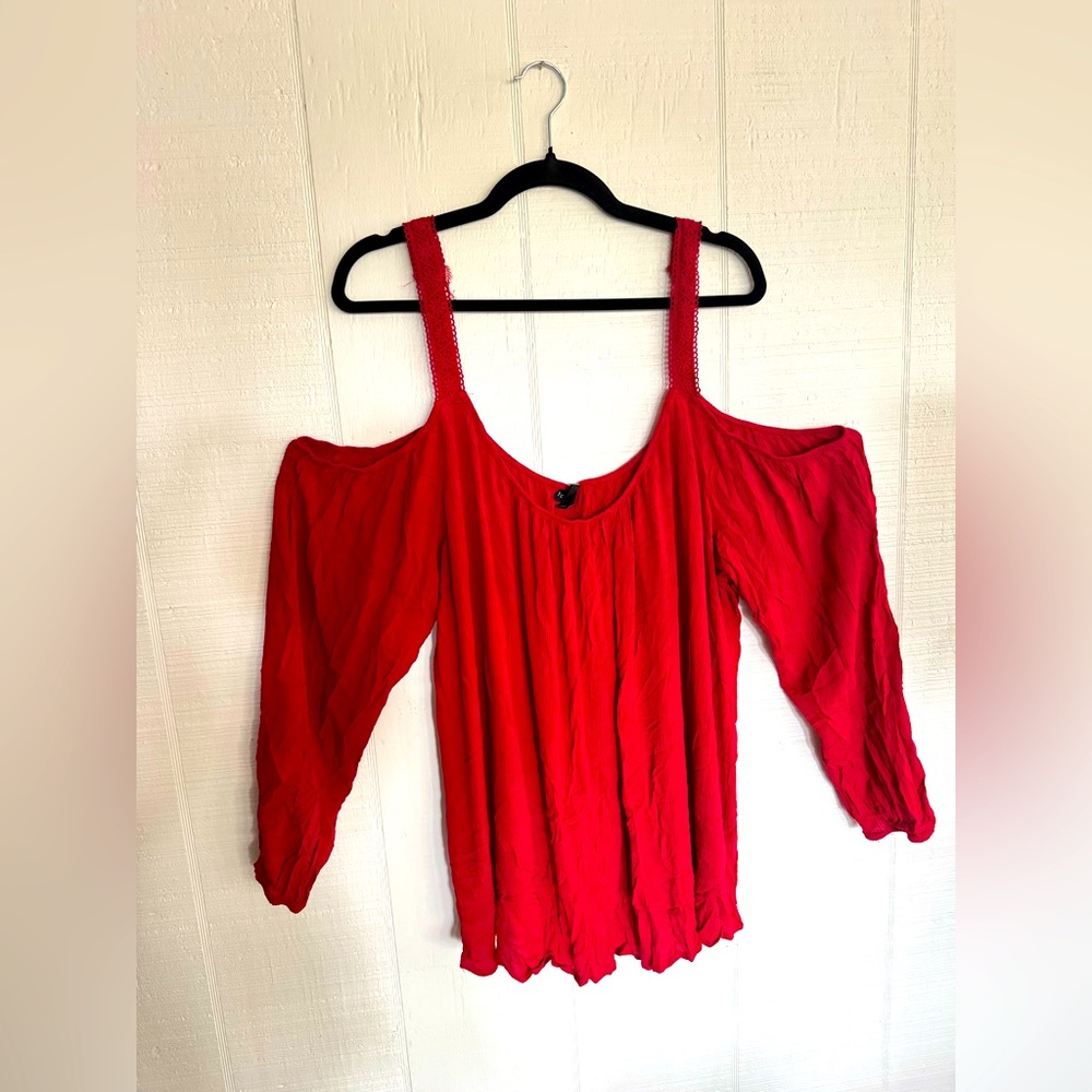 Torrid Scarlet Cold Shoulder Blouse